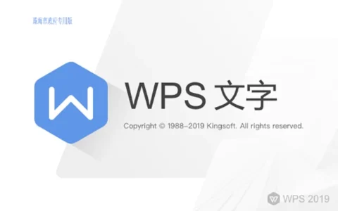 WPS2019珠海市政府专业版，内置WPS序列号永久激活码