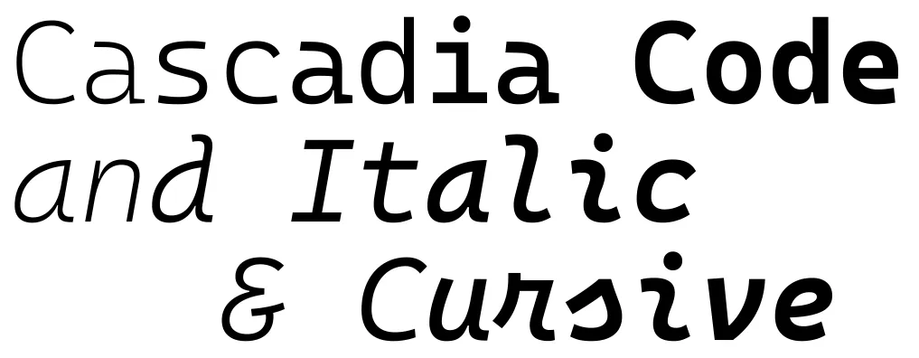 Cascadia Next微软开源可商用字体下载及预览