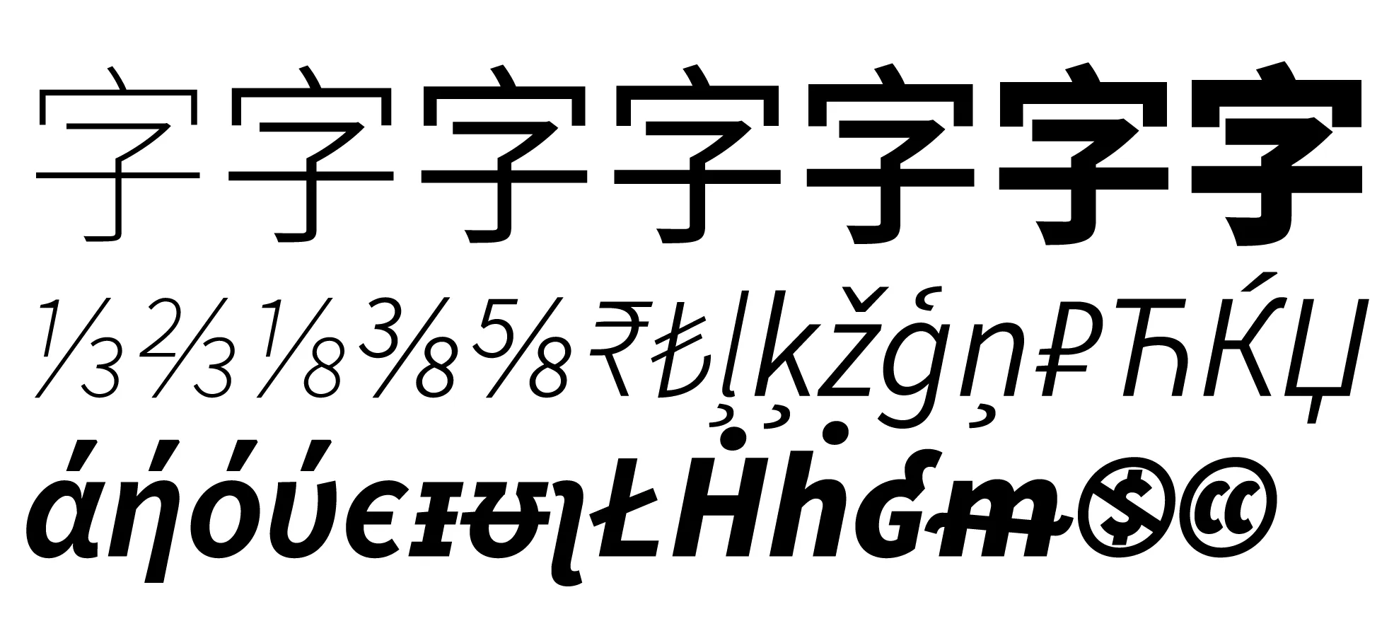 昭源黑体下载及预览,融合繁体中文设计的免费商用字体